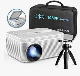 BIGASUO Pro302 HD Bluetooth Projector Built in DVD Player