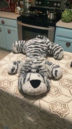 Stuffed soft white tiger
