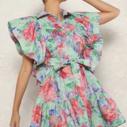 LOUE HIGHLIGHT Vibrant Floral Mini Dress