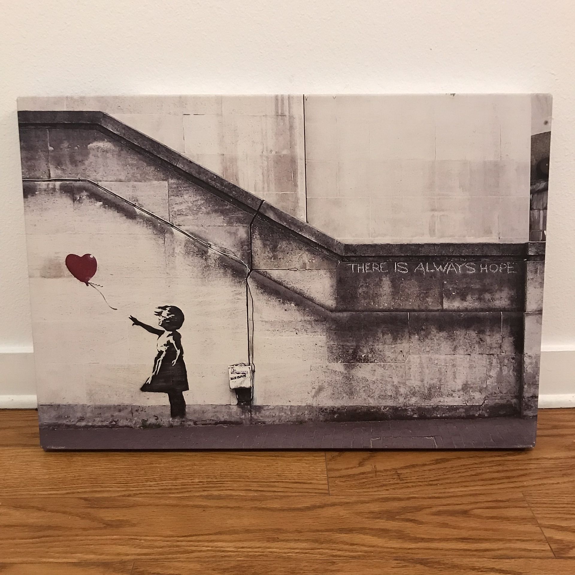 Banksy Balloon Girl Canvas 26 x 18”