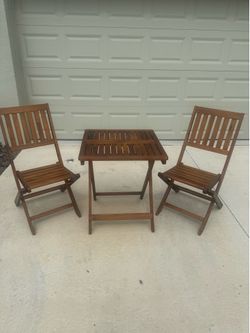 NEW ! Teak Wood Bistro Patio Set