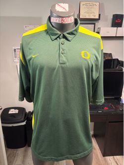 Nike Oregon Ducks Golf Polo Men XL TEAM ISSUE Stretch Woven College Football