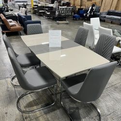Modern Dining table With 6 Chairs / Mesa de comedor moderna con 6 sillas