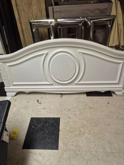 White full size bed footboard