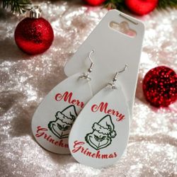 Merry Grinchmas Teardrop Earrings