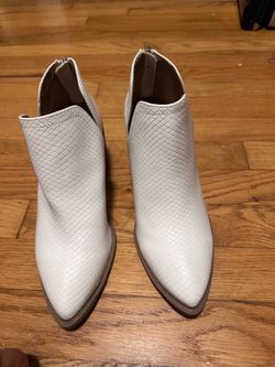 white ankle boots