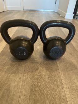 30 LB Cast Iron Kettlebells – Set of 2