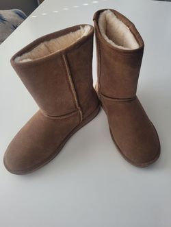Tan Suede Shearling-Lined Winter Boots