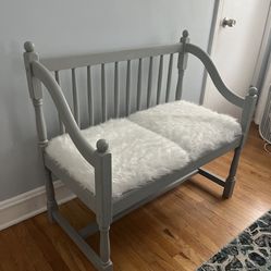 Refinished Grey Bench For Two