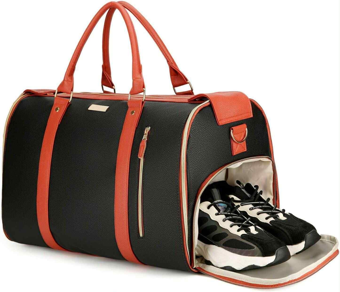 Travel Bag with Wheels and Shoe Compartment, Convertible Travel Bag  
