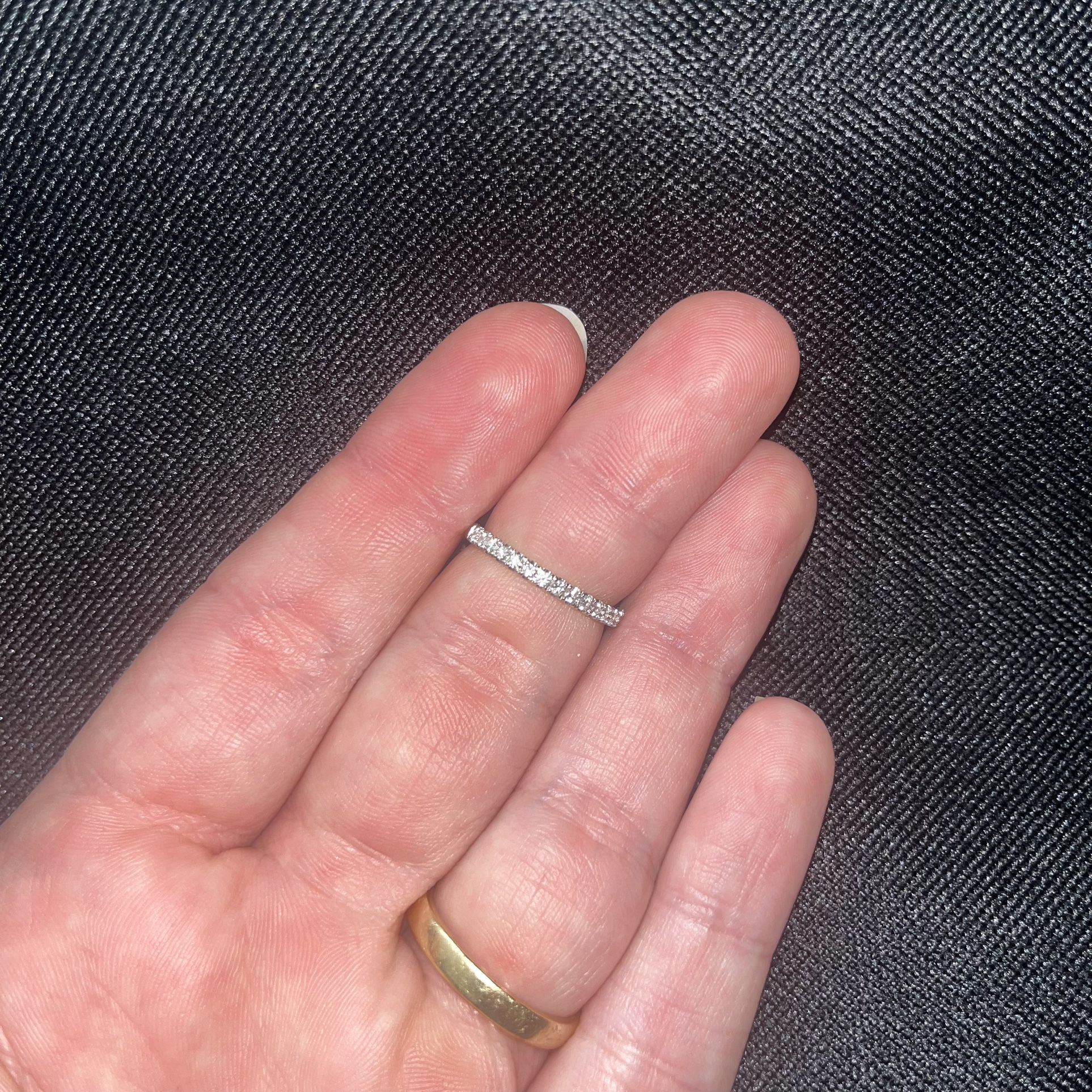 14k White Gold Half Eternity Wedding Band