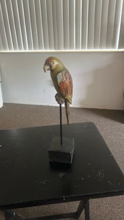 TII Collections Handcrafted Parrot Perched on Base Resin Figurine Green