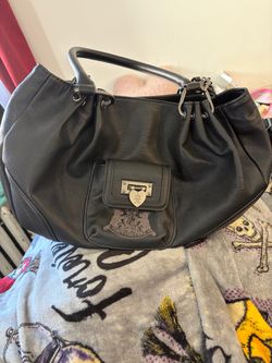 Juicy Couture Black Leather Hobo Handbag