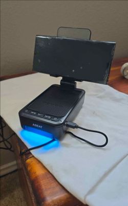 ASEAT F19 Cell Phone Stand with Built-in Bluetooth Speaker & LED Lights