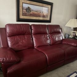 Red Reclining Couch AND Loveseat 