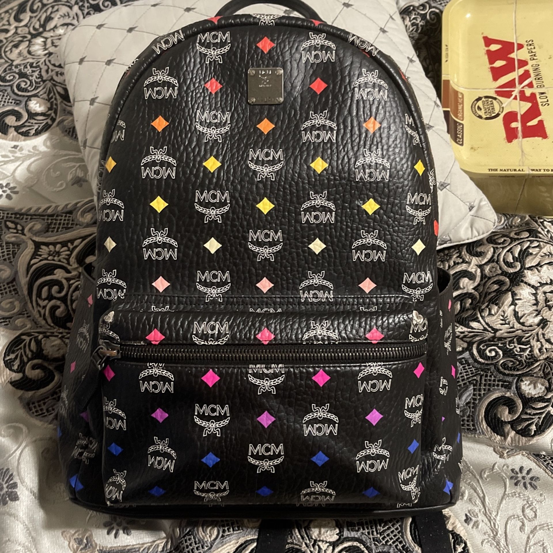 Black mcm book bag