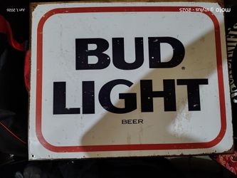 Bud light tin sign