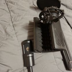 Audio Technica At2020 With Pop Filter And Desk Mount 