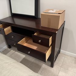 Dark Color Six Drawer Dresser 