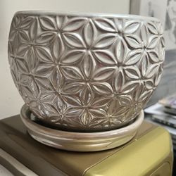 iridescent flower of life plant pot