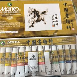 Moving Sale! Brand New 12-Color Chinese Painting Paint Set – $5