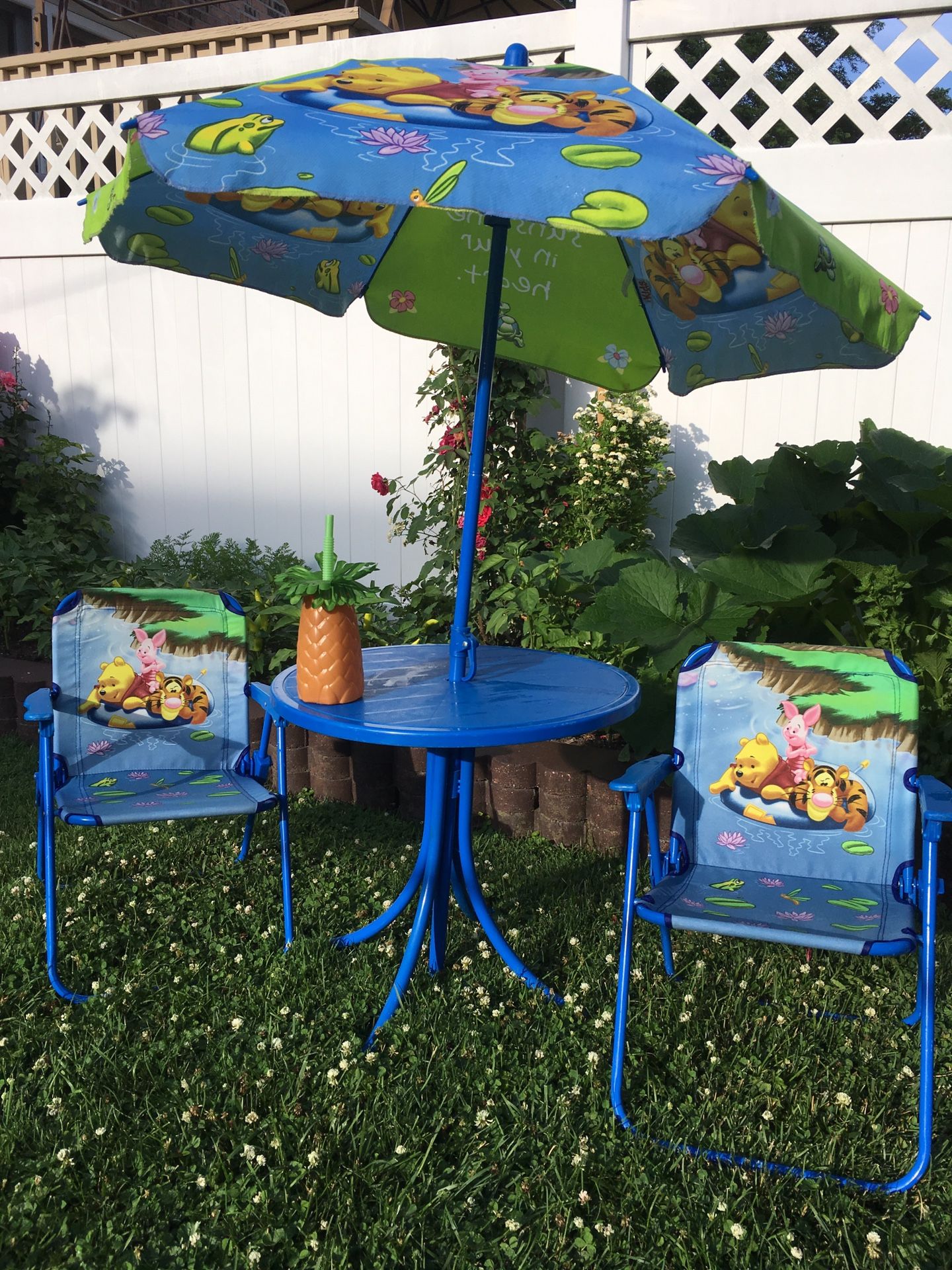 Kids 4 Piece Outdoor Table and Chair Set