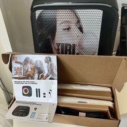 JBL PartyBox Encore 2 Portable Party Speaker with 2 Mics.  Custom front grille design By Olivia Rodrigo’s Team. 