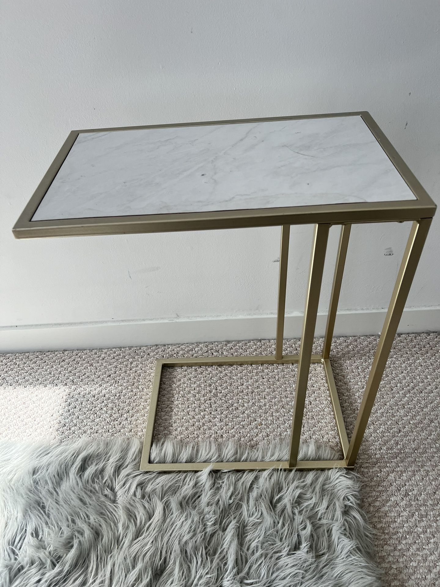 Faux Marble Side Table 