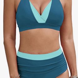 Two Piece Bathing Suit Deep Teal