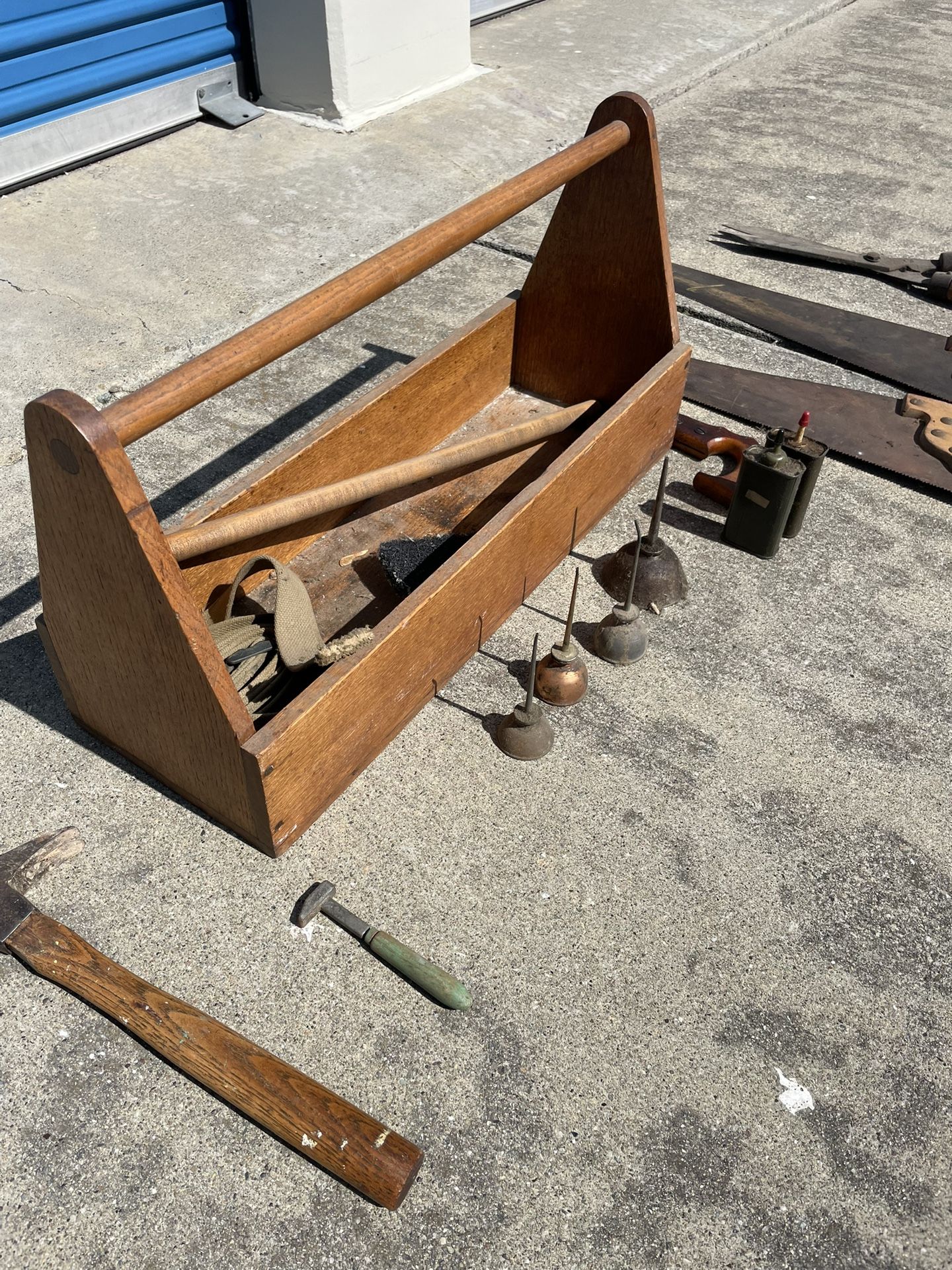 Free! Antique Carpenter Tool, Saws, Hammer, Antique Oil Cans