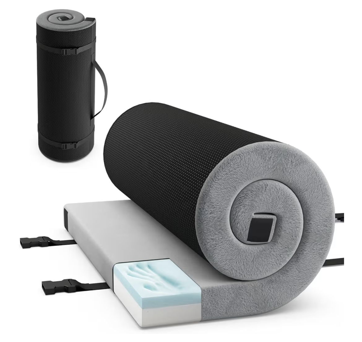 Goplus Memory Foam Camping Mattress, Roll up For Sale $37.00 50%+ OFF Retail $75.99 NEW IN BOX