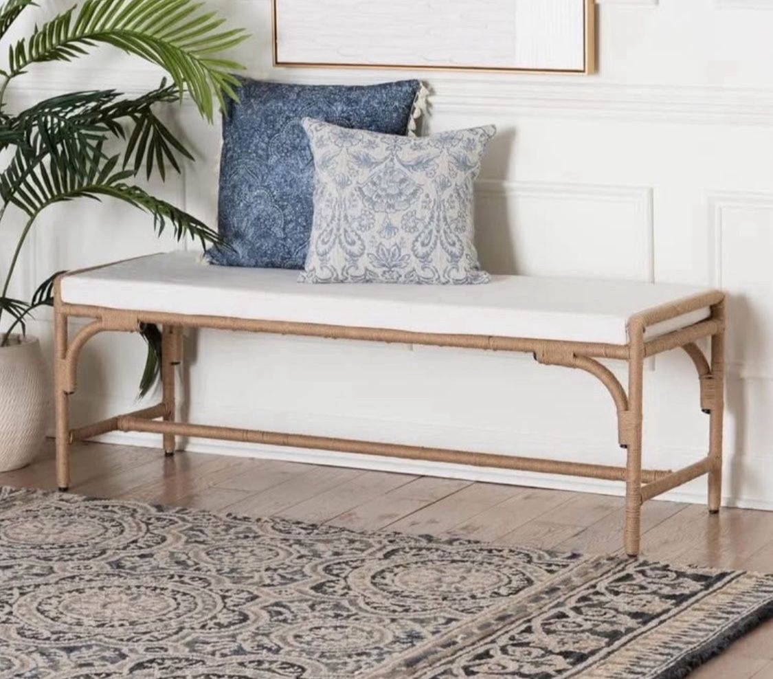 New Boho Bench Extra Seating for Entryway or at the end of you Bed
