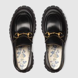 Gucci gucci WOMEN'S LEATHER LUG SOLE LOAFER