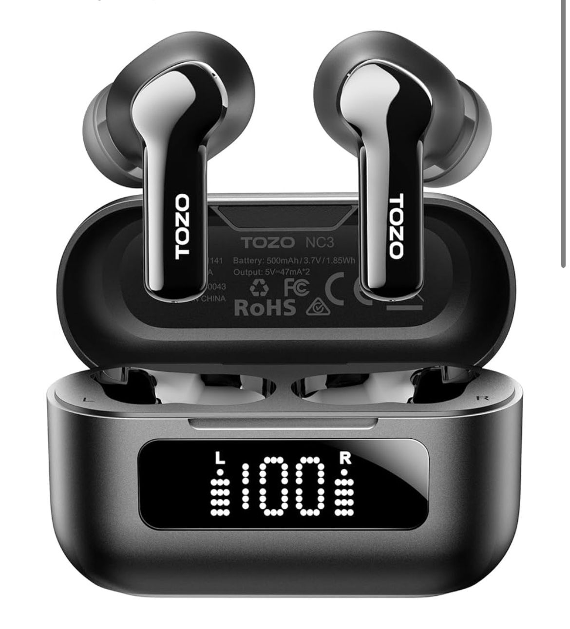 Brand: TOZO TOZO Hybrid Active Noise Cancelling Wireless Earbuds with 6 Mics AI Clear Call Ear Buds 55H Playtime with LED Display 32 Preset EQs via AP