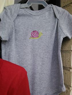 NEW! Gray onesie with cute snail