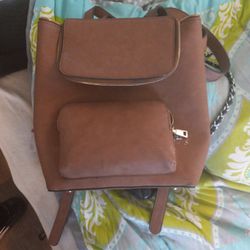 Natural Leather Handmade Backpack Purse