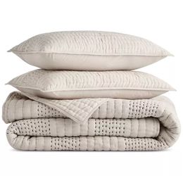 OAKE Pick Stitch 3-Pc. Coverlet Set, Full/Queen, Exclusively for Macy's