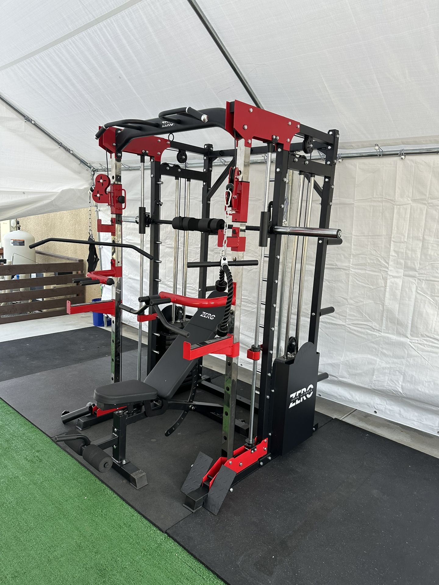 Smith Machine 200 | Adjustable Bench | 245lb Cast Iron Olympic Weights | 7ft Olympic Bar | Fitness | Gym Equipment | FREE DELIVERY/INSTALLATION 🚚 🛠️