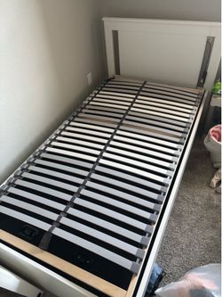 Twin size white bed frame* MUST PICK UP