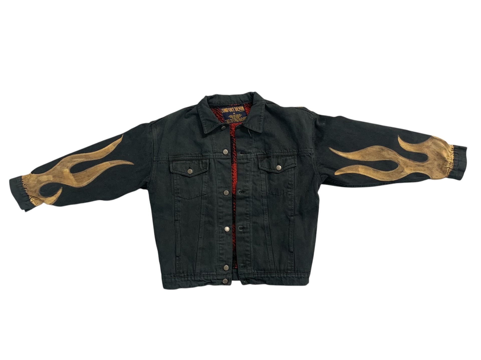 Hell2pay Flame Jean Jacket Size Medium