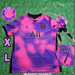 Jordan PSG Mbappe #7 20/21 Fourth Jersey Tie Dye Hyperpink 