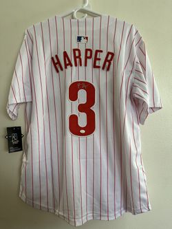 BRYCE HARPER SIGNED PHILADELPHIA PHILLIES AUTOGRAPHED NIKE JERSEY W/COA Large 1
