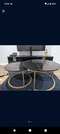 Black And Gold Nesting Coffee Tables
