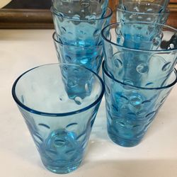 9  mid century juice glasses