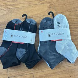 NWT Spyder Men's comfort cushioning quarter socks 12 Pairs