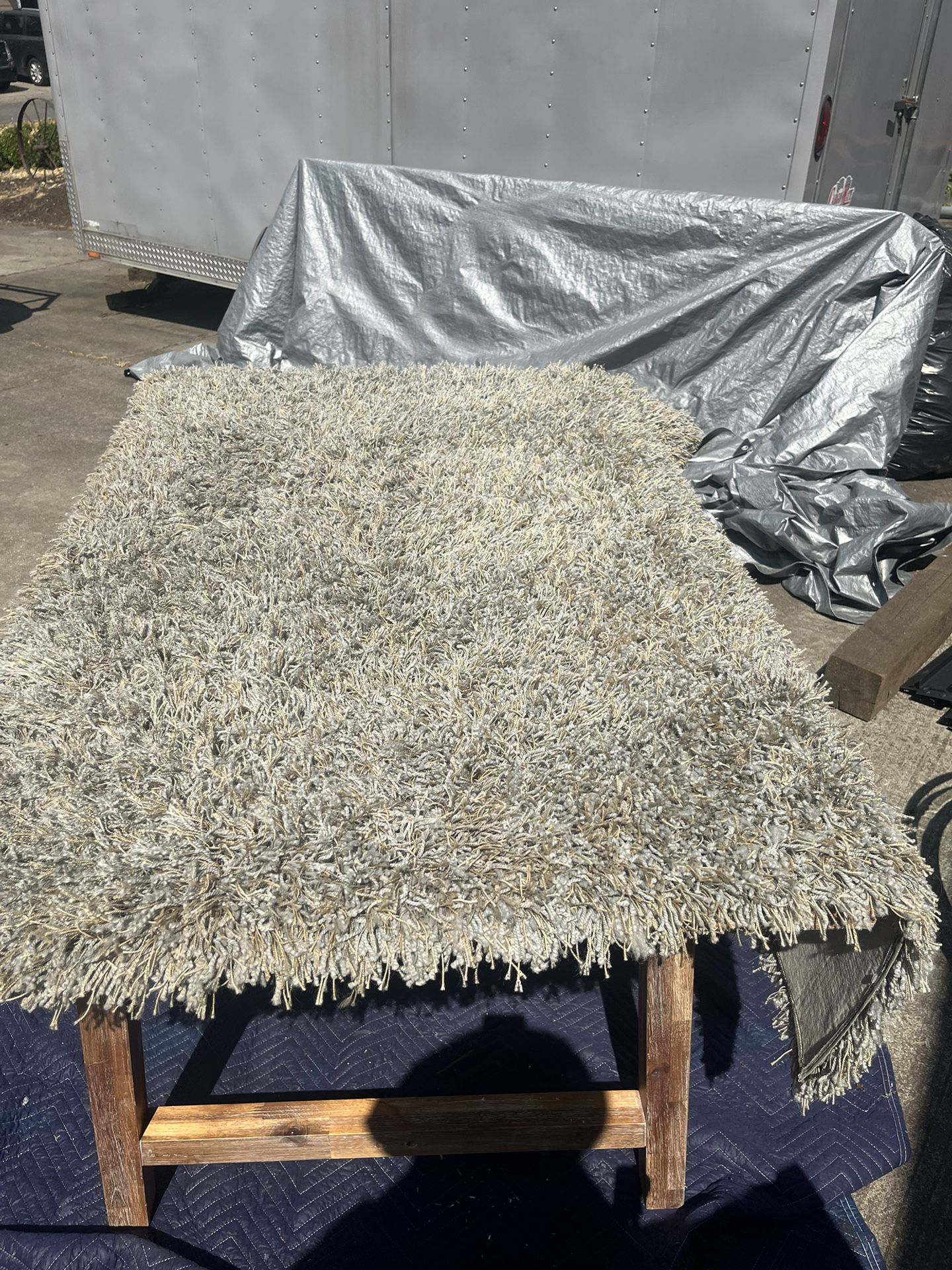 4x6 Rug Light Blue And Bits Of Gold In It