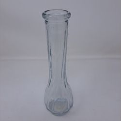Vintage Clear Fluted Glass Bud Vase