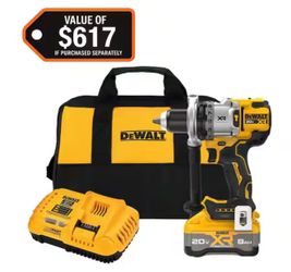 DEWALT 20V XR Lithium-Ion Cordless Hammer Drill Kit with 8.0 Ah Battery, Charger and Kit Bag