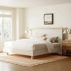 California King Bed Frame - Brand New Lorinda Solid Wood Platform Bed