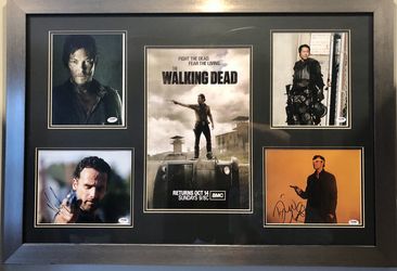 The Walking Dead Cast Autographed 39x27 Inch Framed Memorabilia